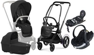 Cybex e-Priam Duovogn inkl. BeSafe iZi Go Modular X2 & Base, Sepia Black/Matt Black