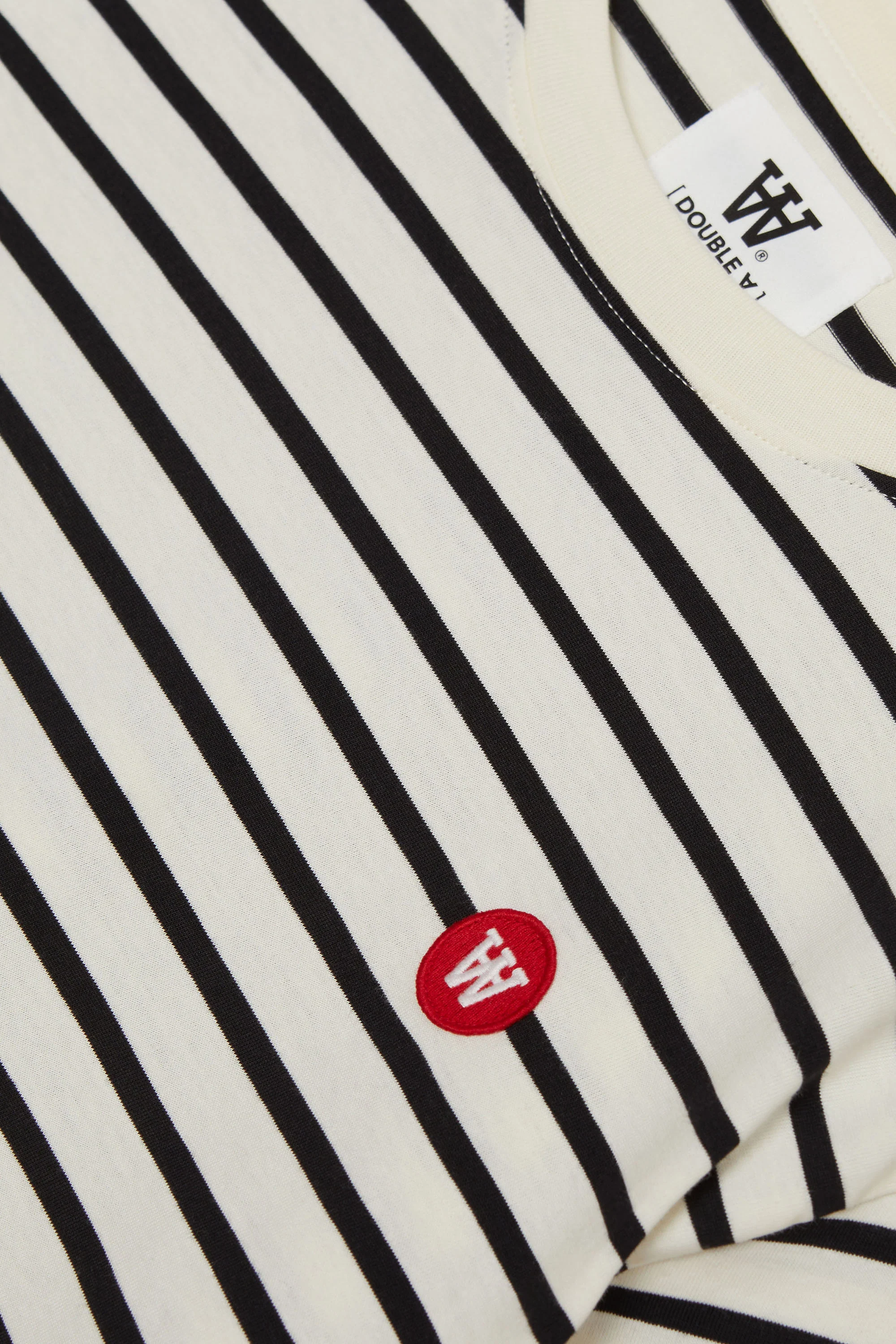 Wood Wood  ACE t-shirt - Off-White/Black Stripes