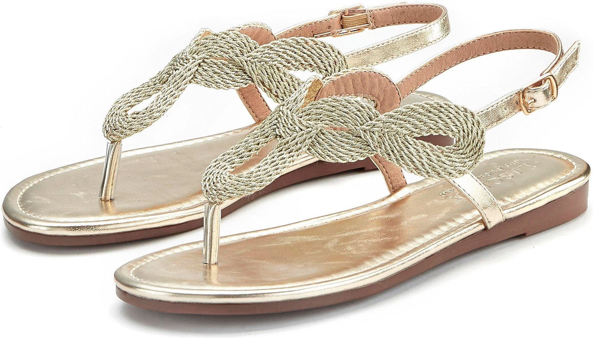LASCANA Zehentrenner  Sandale, Pantolette im Metallic-Look VEGAN