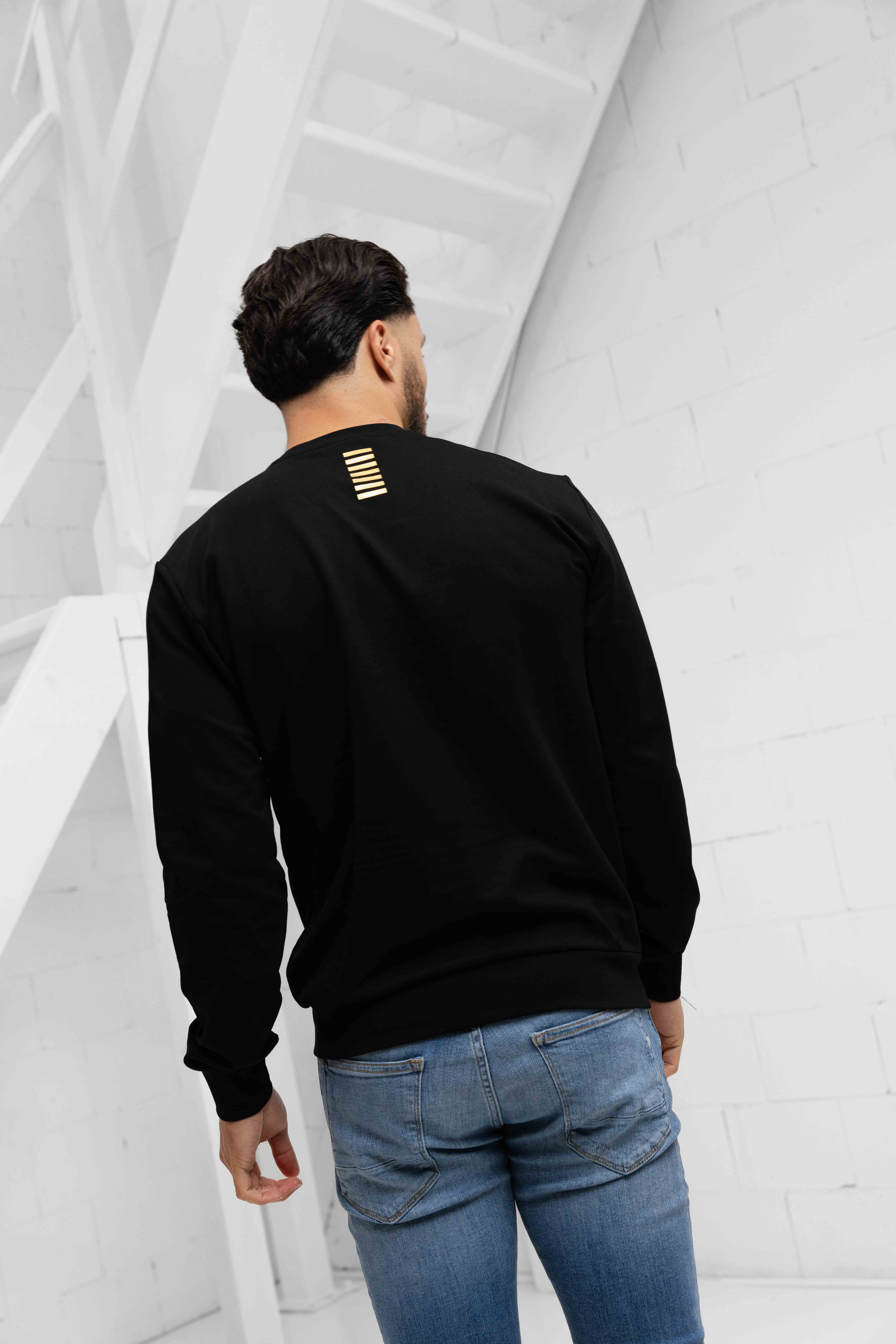 EA7 Emporio Armani 8NPM30 Sweater Heren Zwart/Goud