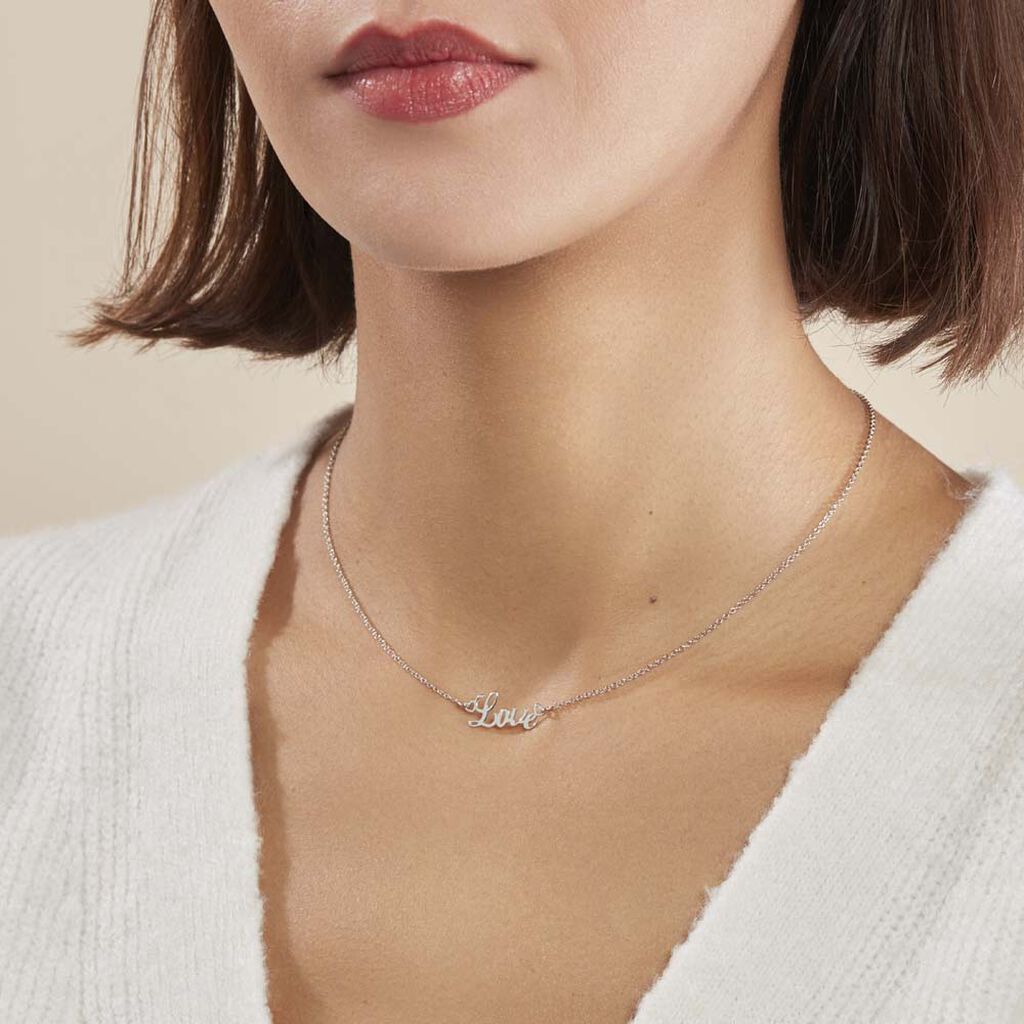 Collier Yuki Argent Blanc