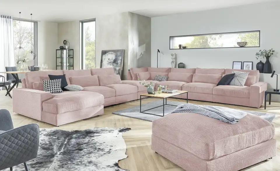 Element Branna Rosé Cordstoff Ottomane links