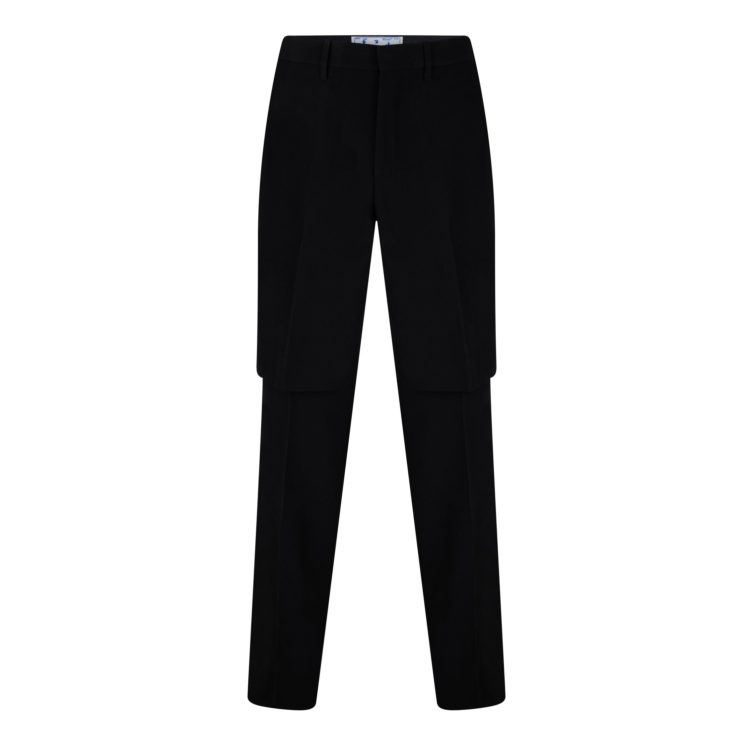 Off White Double Layer Straight Trousers