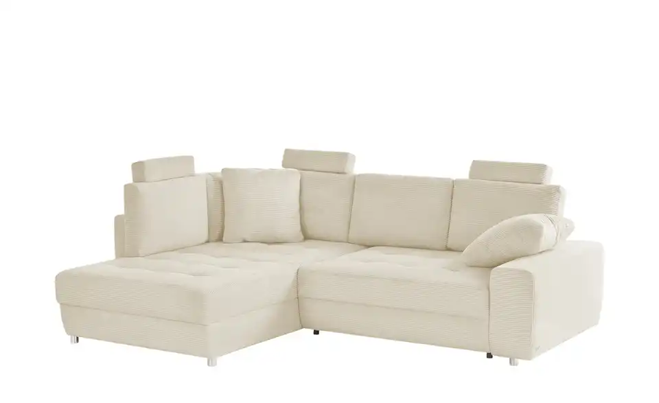 Ecksofa Arissa de Luxe Natur links Cordstoff