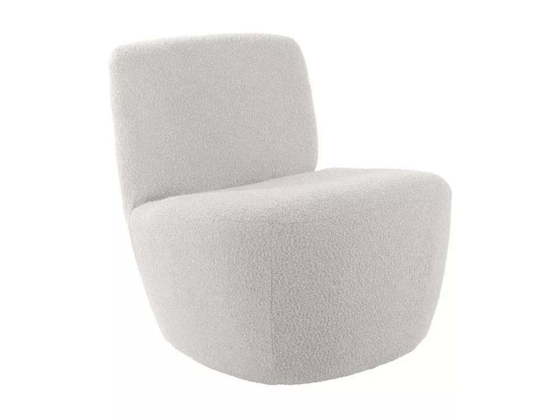 Chaise lounge en tissu bouclette Ada