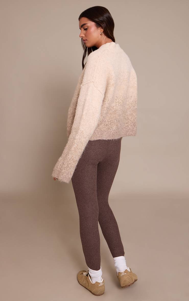 Chocolat Legging Côtelé Brossé