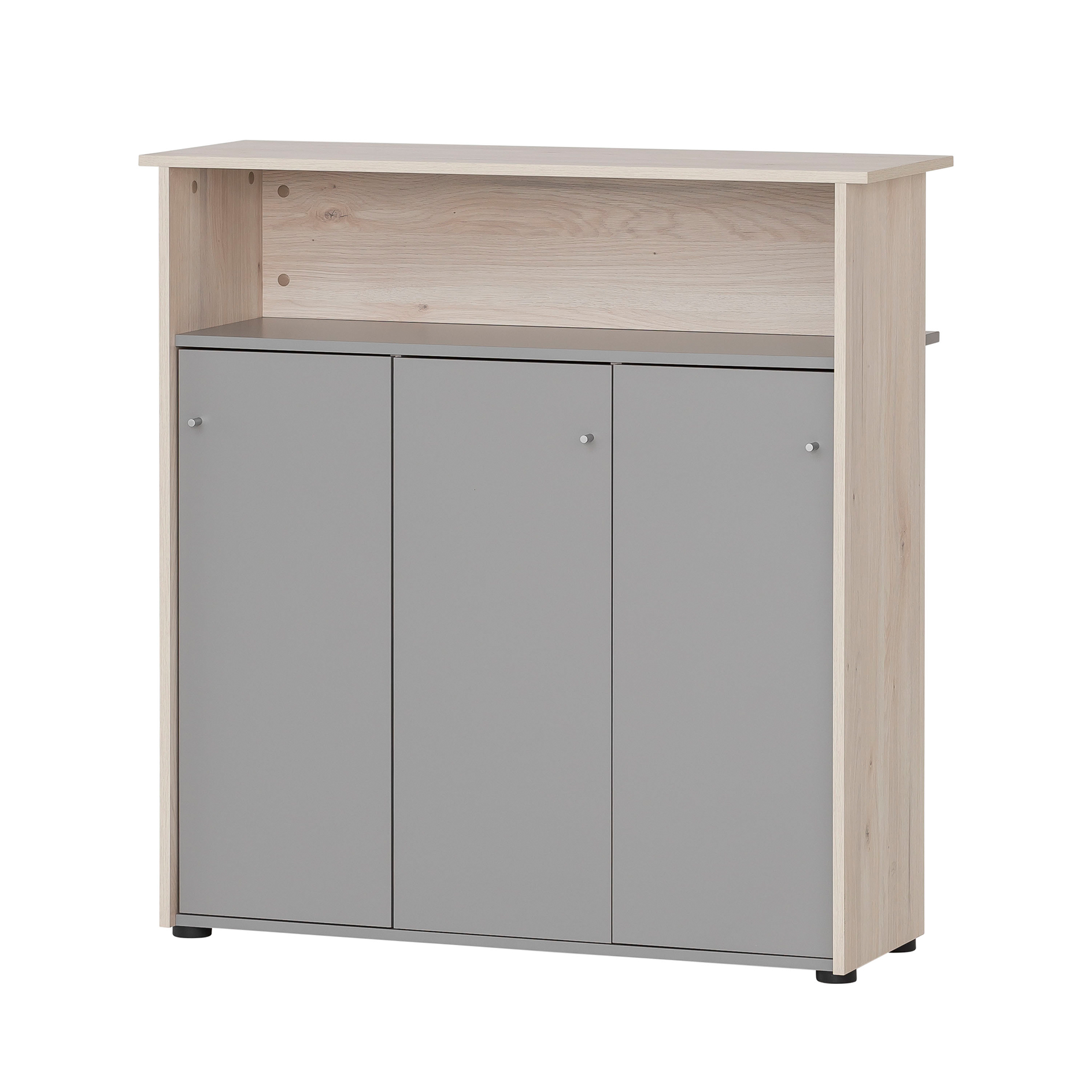 Empfangstresen - platingrau - Sandeiche - 107 cm