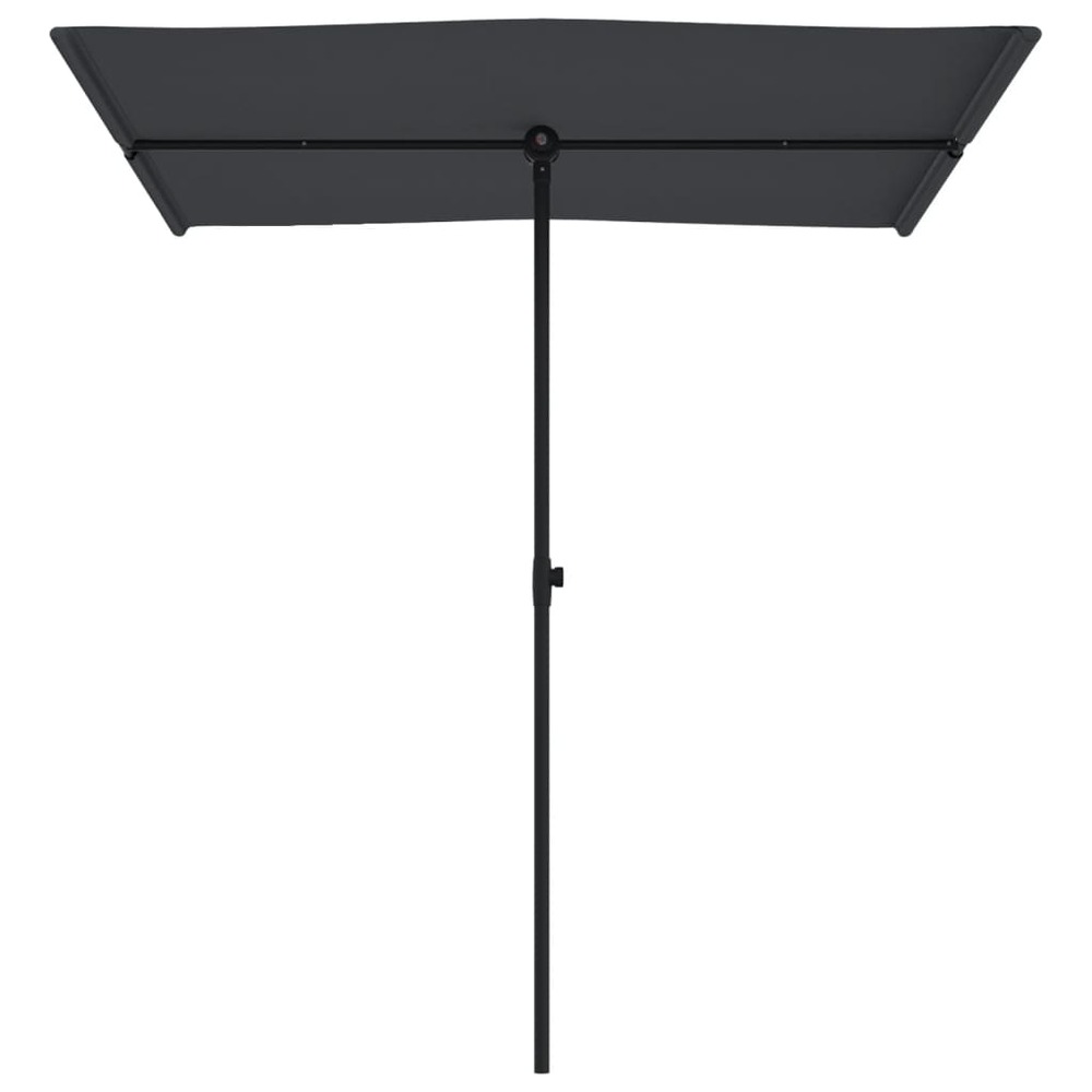 Parasol d'extérieur avec mât en aluminium 180 x 130 cm noir