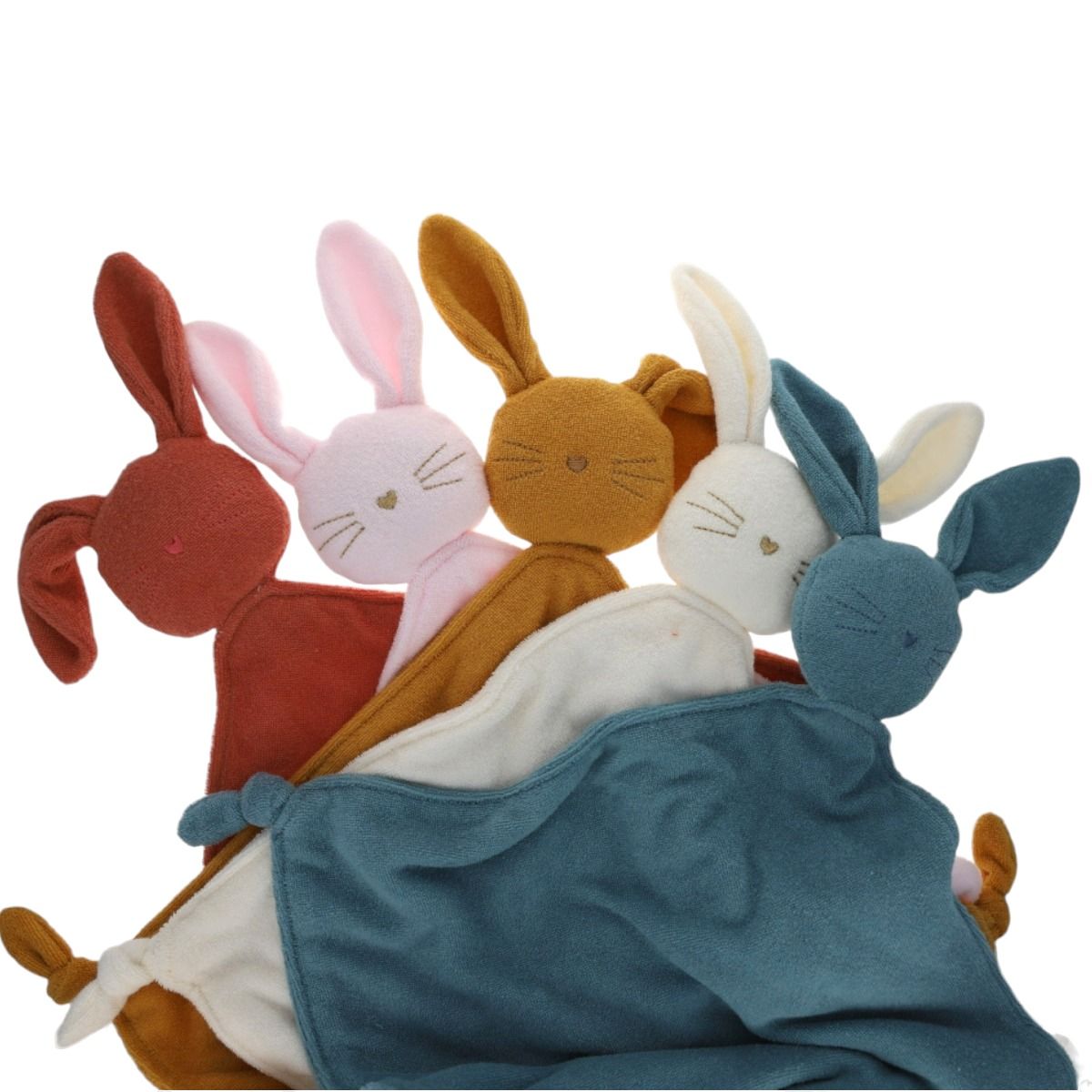 Doudou lapin éponge bleu Amande