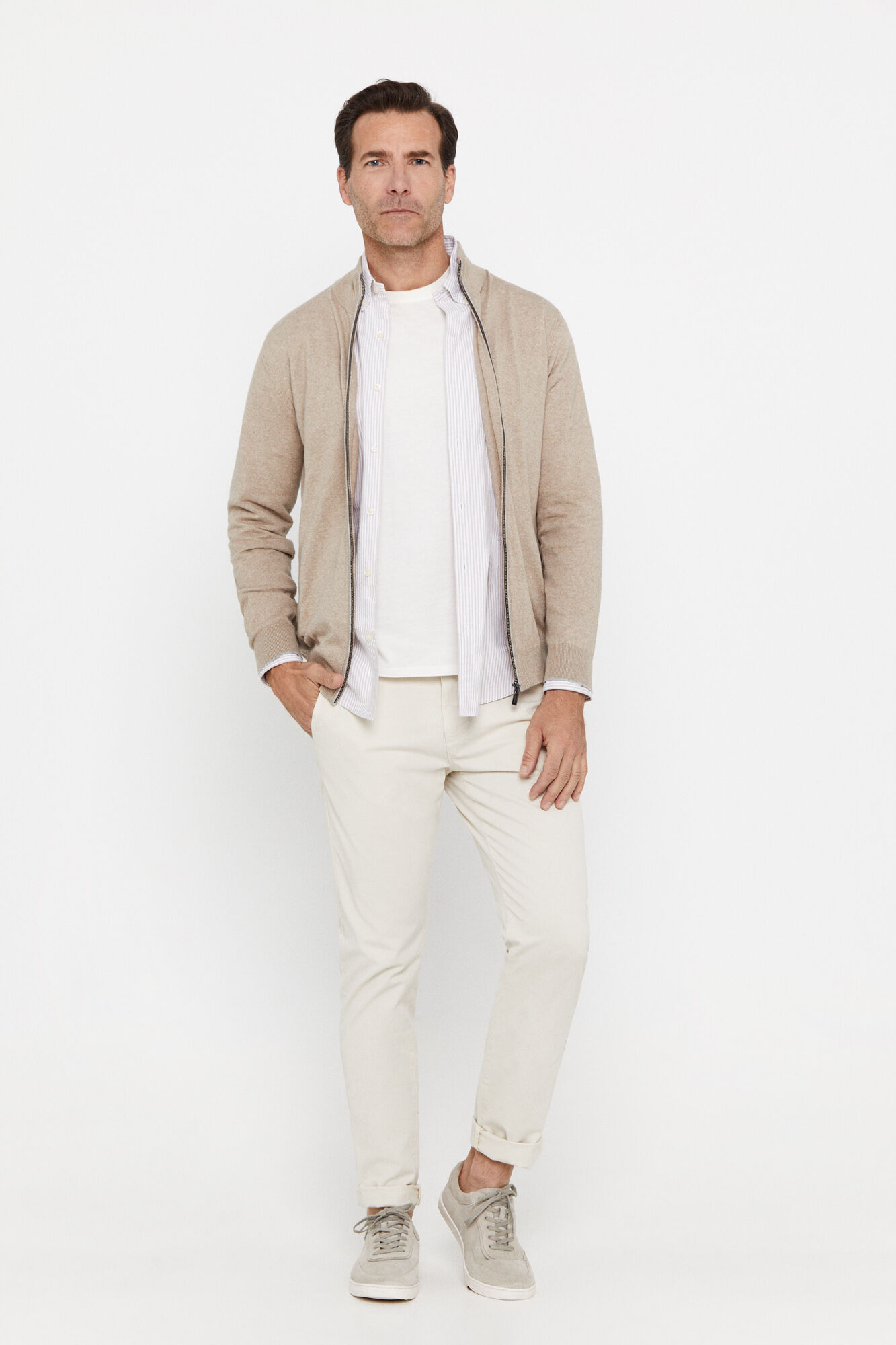 Calça chino slim fit - Marfim