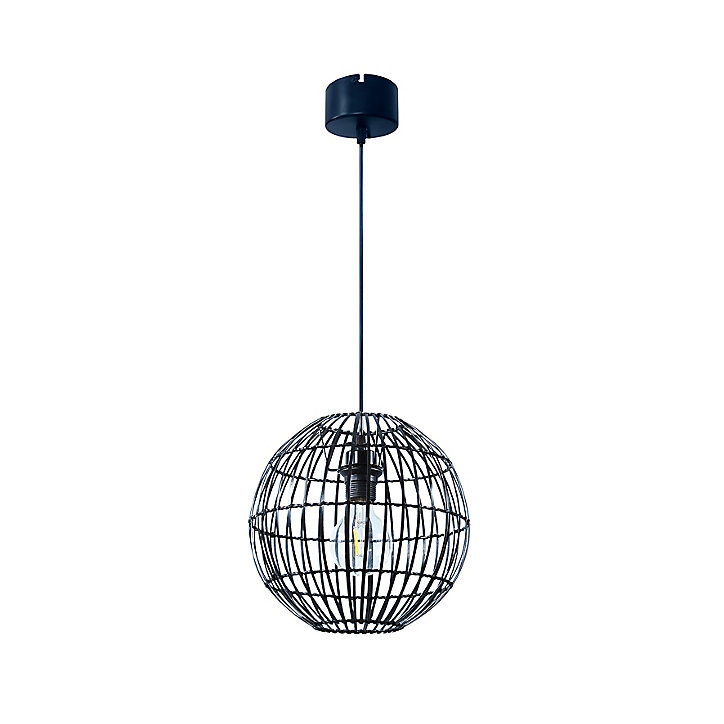 Suspension Dacite GoodHome noir l.28 cm IP20 E27