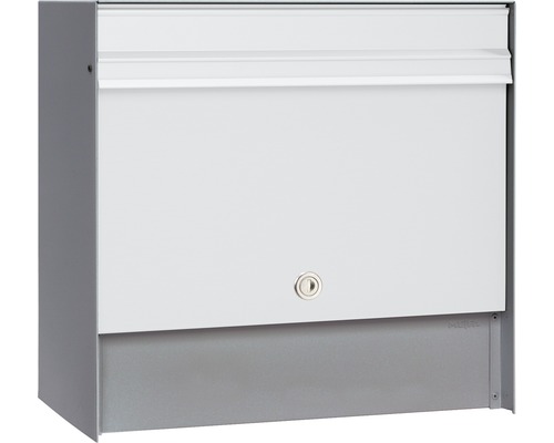 MEFA brievenbus, gepoedercoat staal, BxHxD 430/515/255 mm, Opus 600, basaltgrijs RAL 7012, structuurlak, toegang aan de voorzijde met klep.