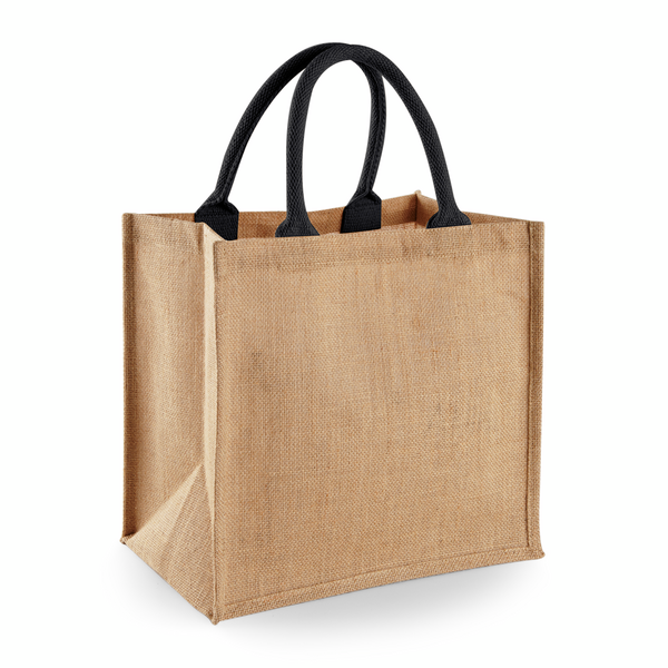 Westford mill WM413 - Sac Cabas Midi en Jute avec Poignées en Coton