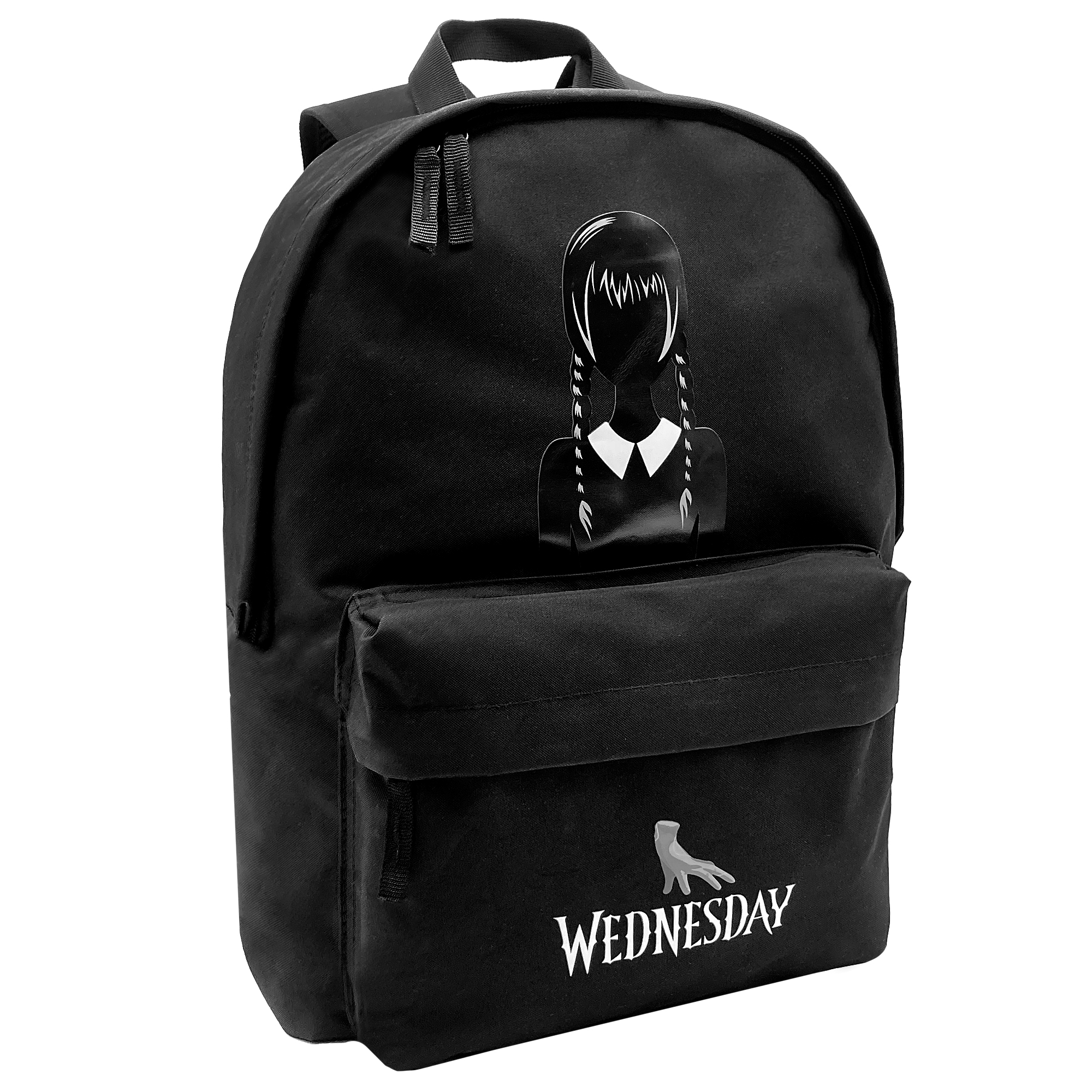 Mochila escolar da Wandinha Addams + Carrinho para brinquedos com 4 rodas giratórias