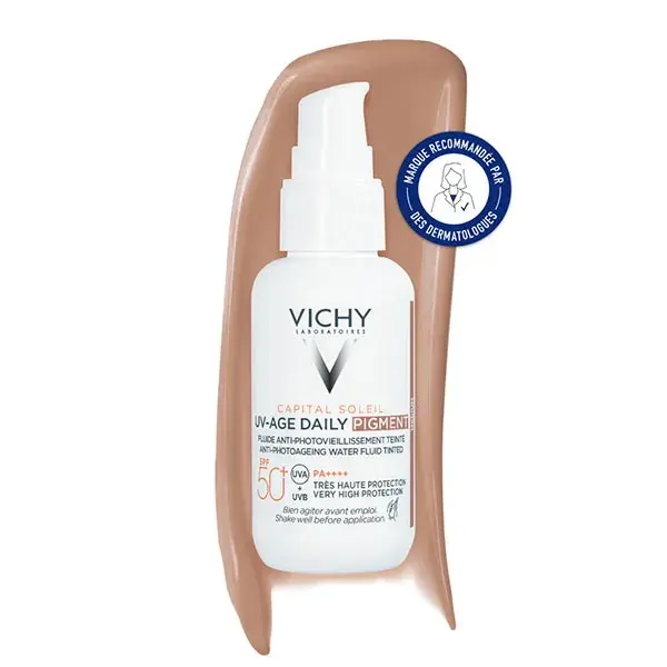 Vichy Capital Soleil UV-Age Protetor Solar Líquido com Pigmento Cor FPS 50+ 40ml