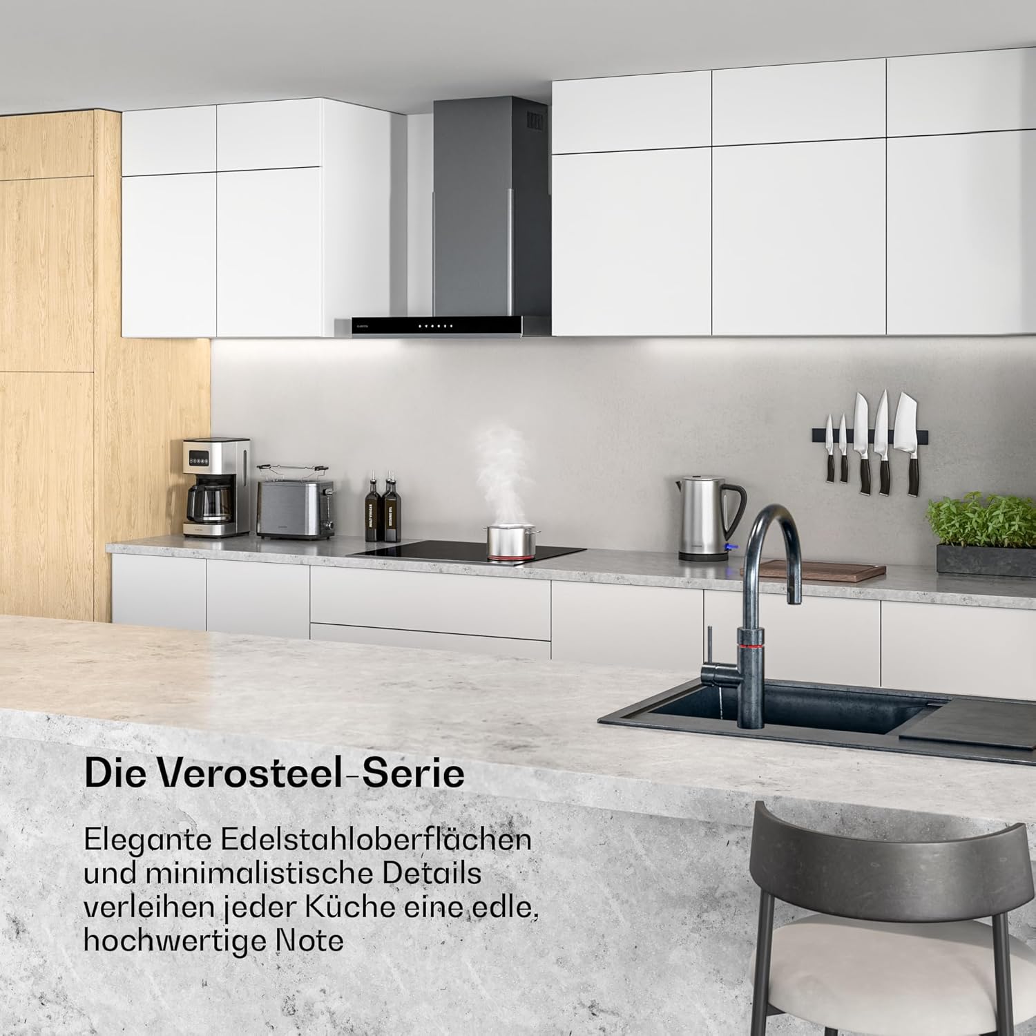 Klarstein Verosteel Glaskeramikkochfeld - 60 cm, 4 Zonen, Touch-Slider, 6600 W, Ovale & Dual-Kochzonen, Timer, Kindersicherung, Restwärmeanzeige, Einbau Elektro Kochfeld