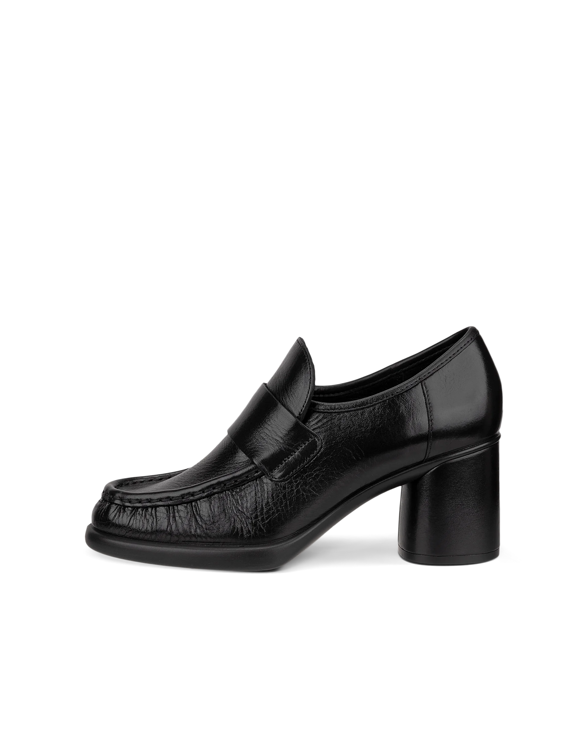 ECCO SCULPTED LX 55 Damen Lederloafer mit Blockabsatz Schwarz