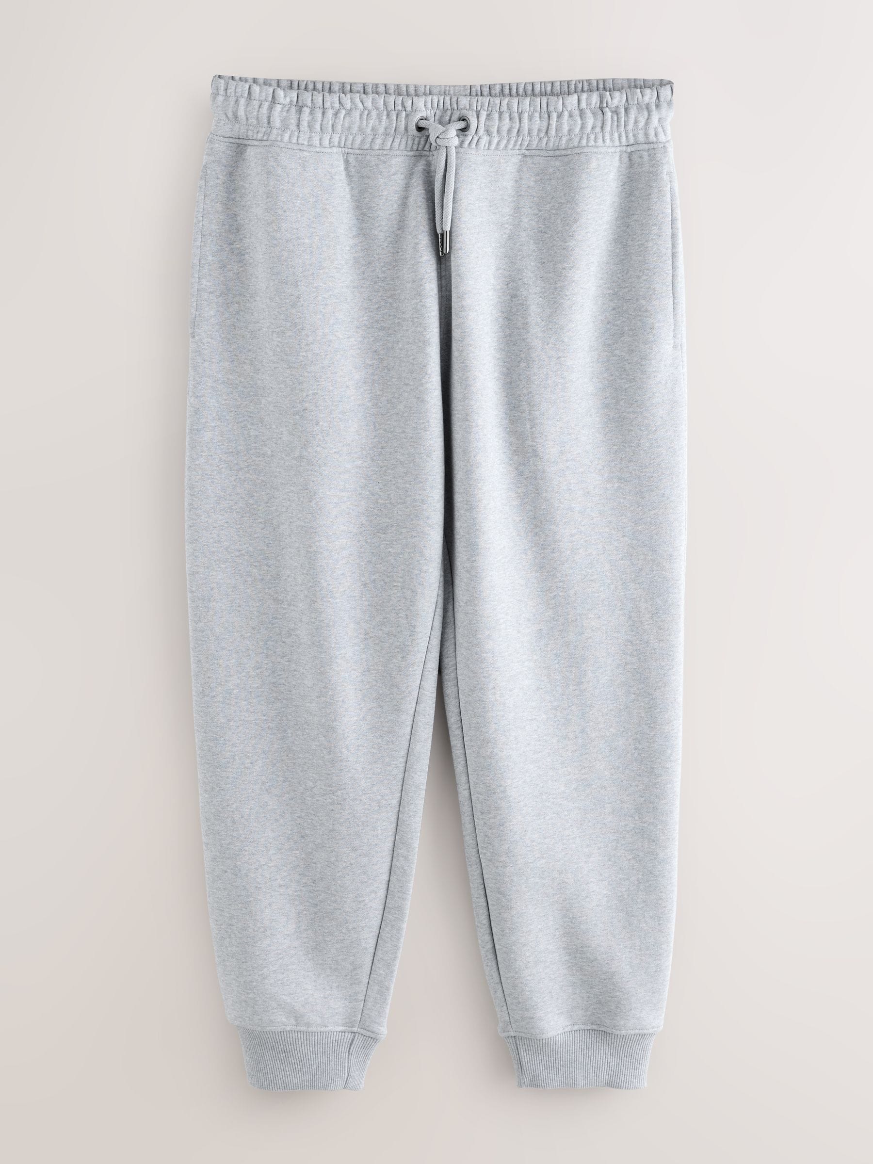 Grijs gemêleerd - Slim Fit - Katoenrijke Jersey Joggingbroeken