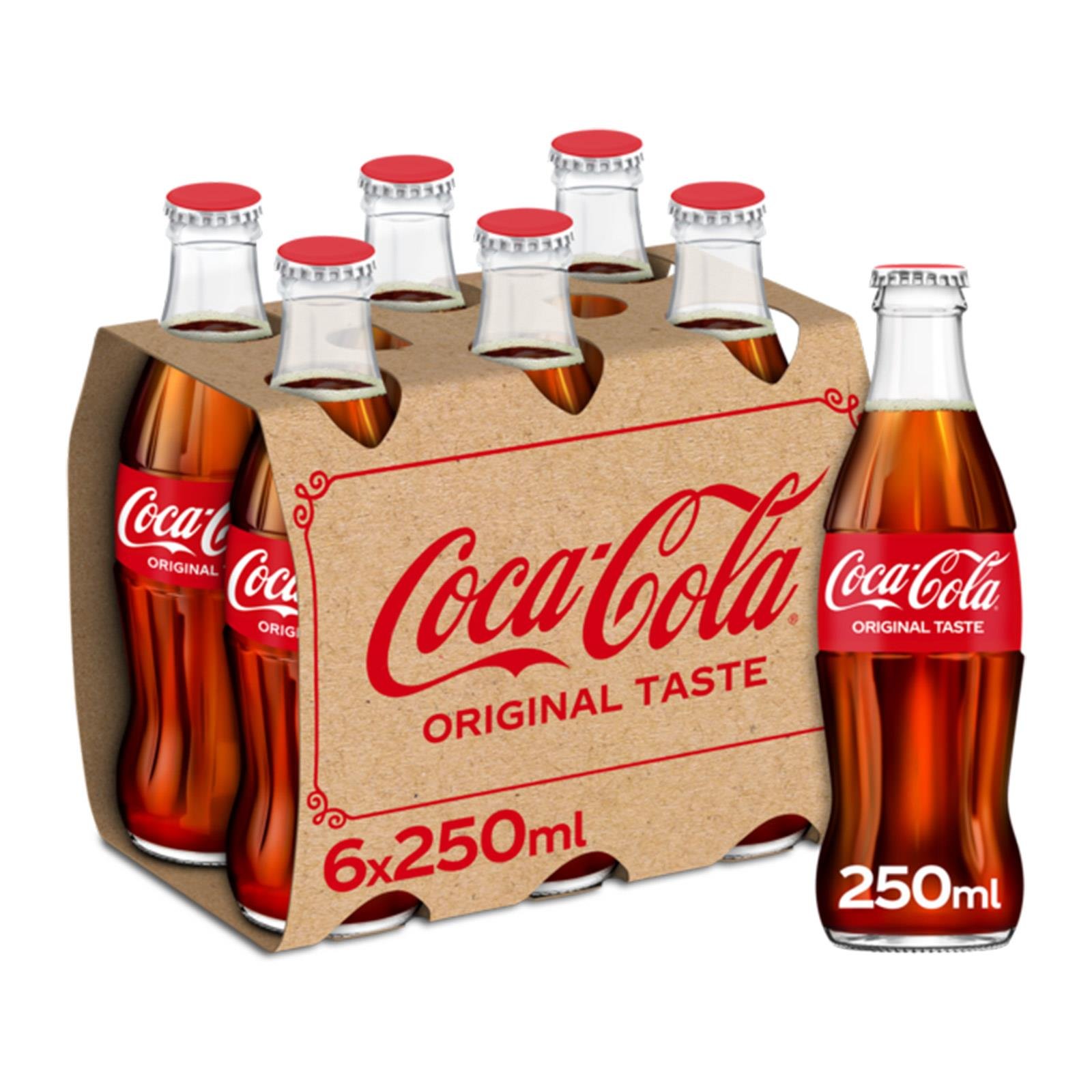 Coca Cola Glaskonturflaschen 6er