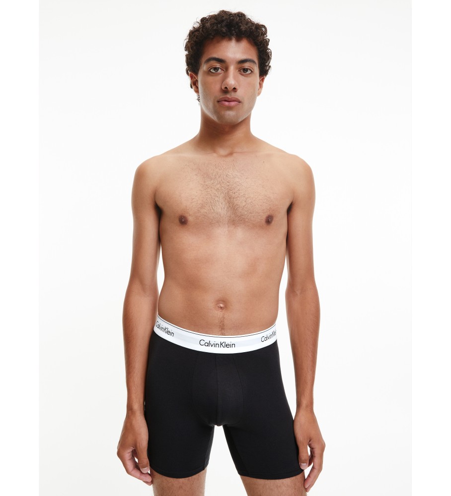 Pacote com 3 cuecas boxer compridas Calvin Klein