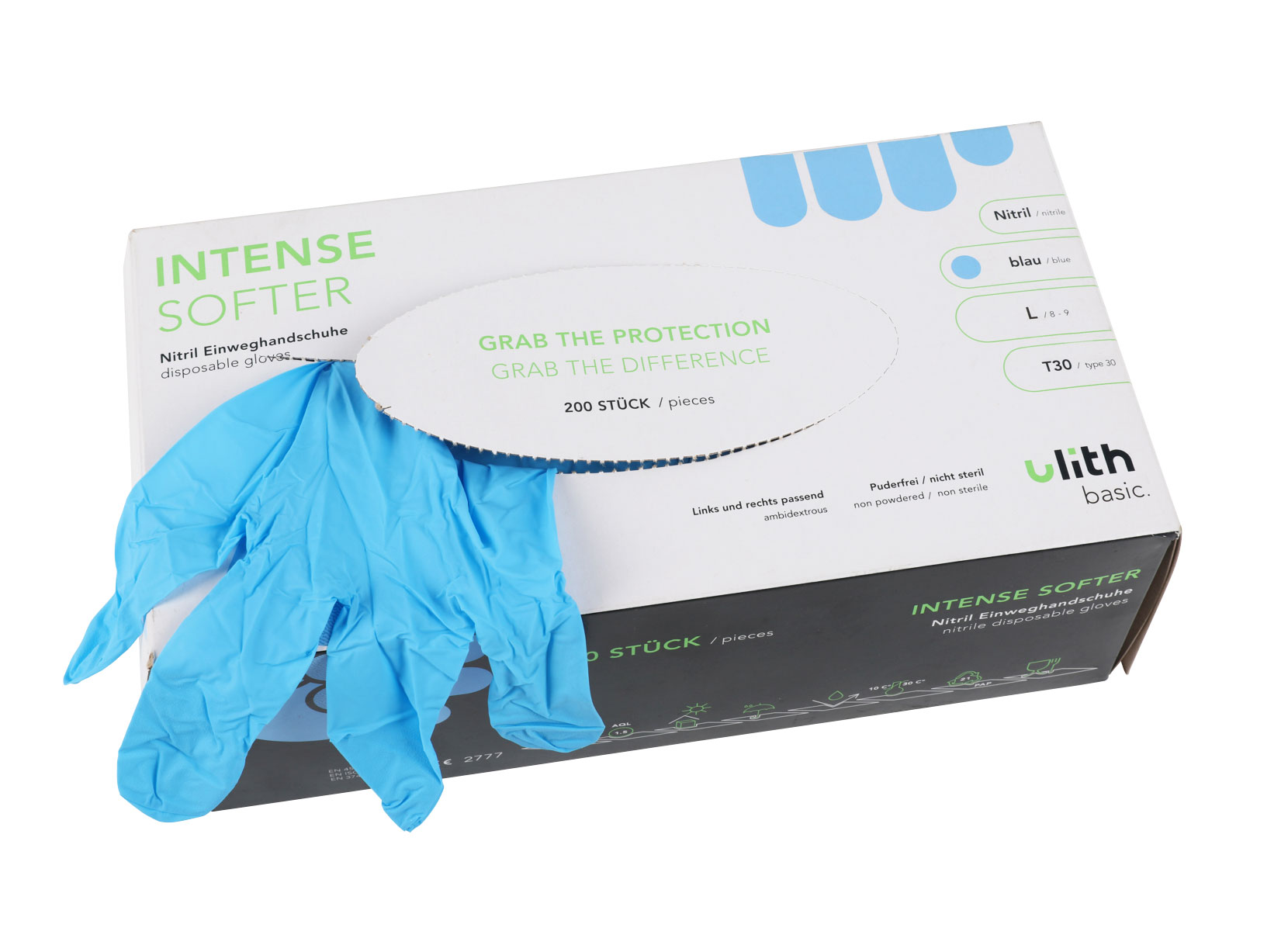 ulith Nitril-Einweghandschuhe Blau puderfrei T30 200 Stück Gr. S