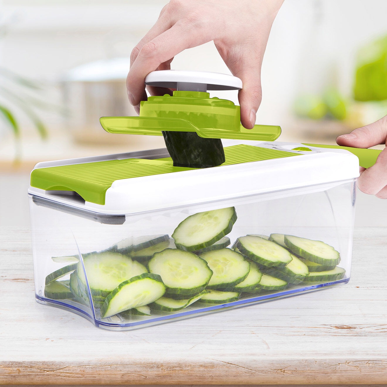 COOK ART Mandoline ajustable 4-en-1  slicy express blanc/vert