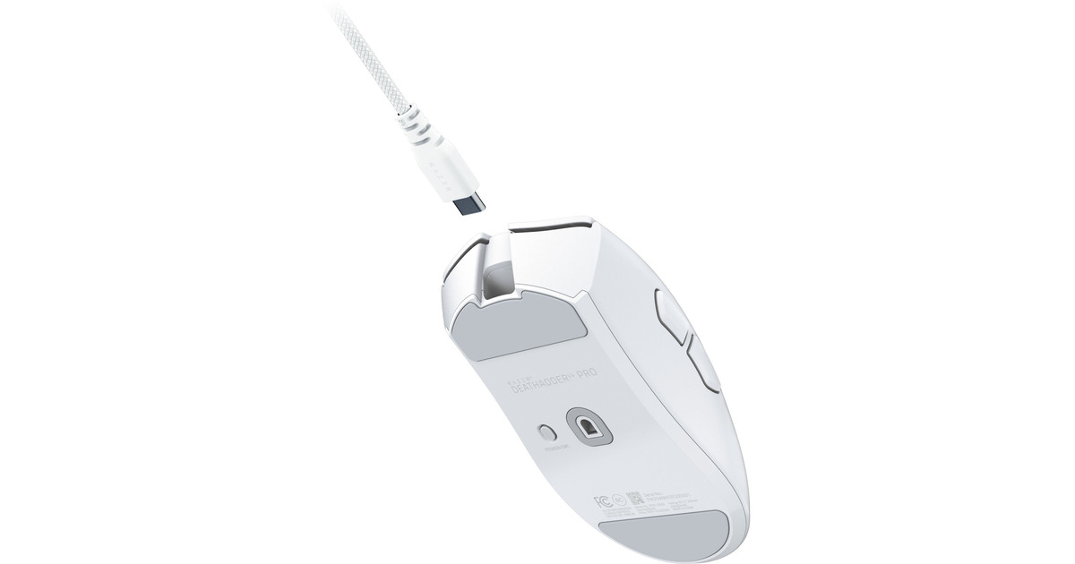 RazerDeathadder V4 Pro gaming muis  (Wit, Tot 45.000 Dpi, 8000 Hz)