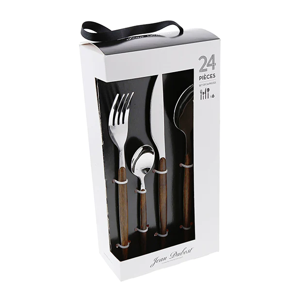 Ménagère 24 pièces Amsterdam en inox et manche effet bois Jean Dubost