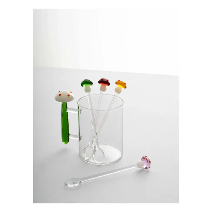 Ichendorf Milano Cuillères en verre Mushroom - Set de 2 | Rouge