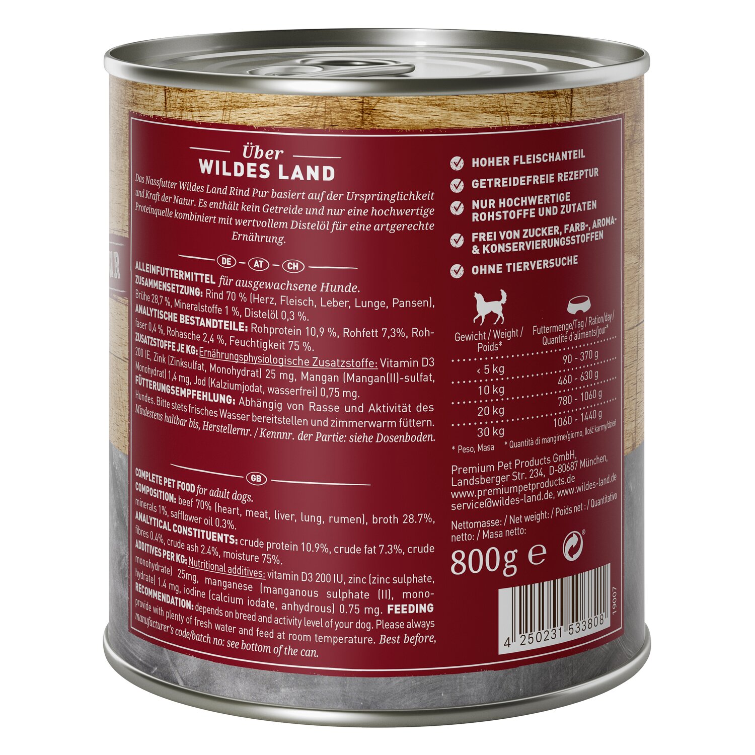 WILDES LAND Nassfutter PUR Adult  - Wild