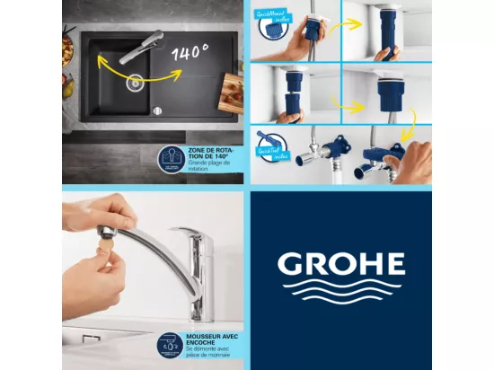 Robinet de cuisine GROHE Start noir mat