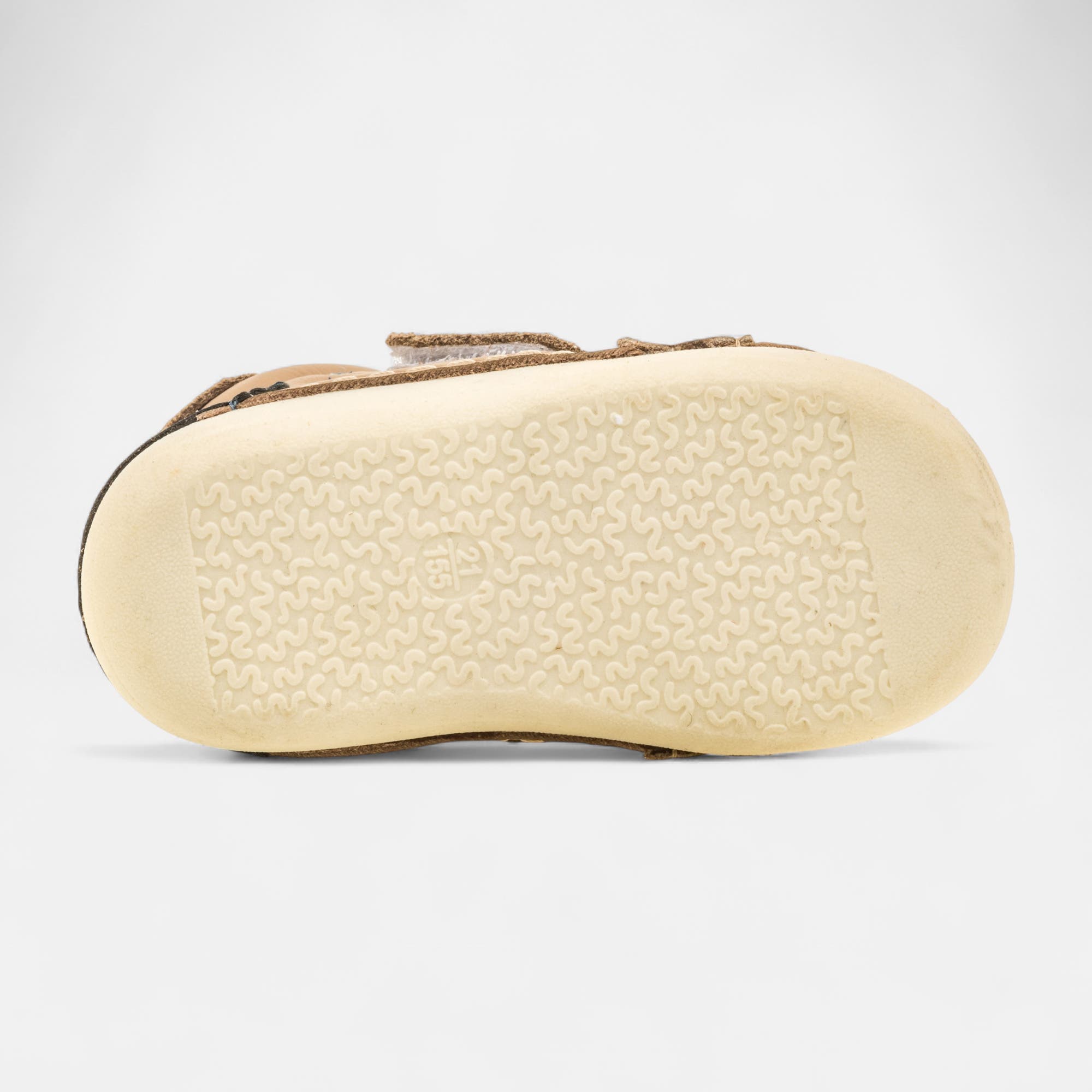 Baskets hautes Bébé garçon en cuir taupe