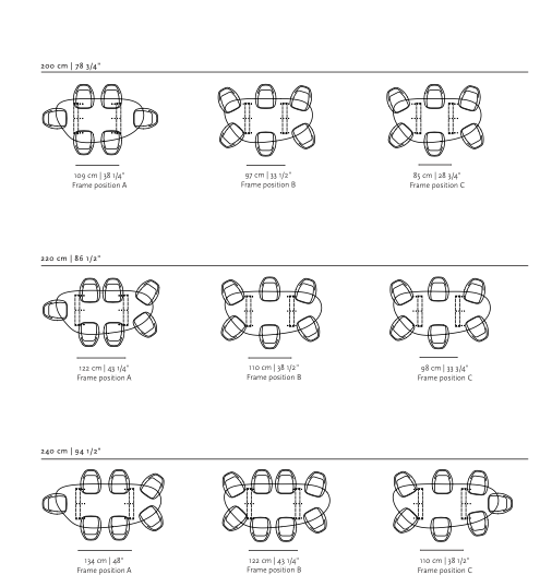 Studio HENK tafel Butterfly Blob - zwart frame, gerookte beits 220 x 100 | Gerookte Beits | Verjongde Rand | Frame Zwart