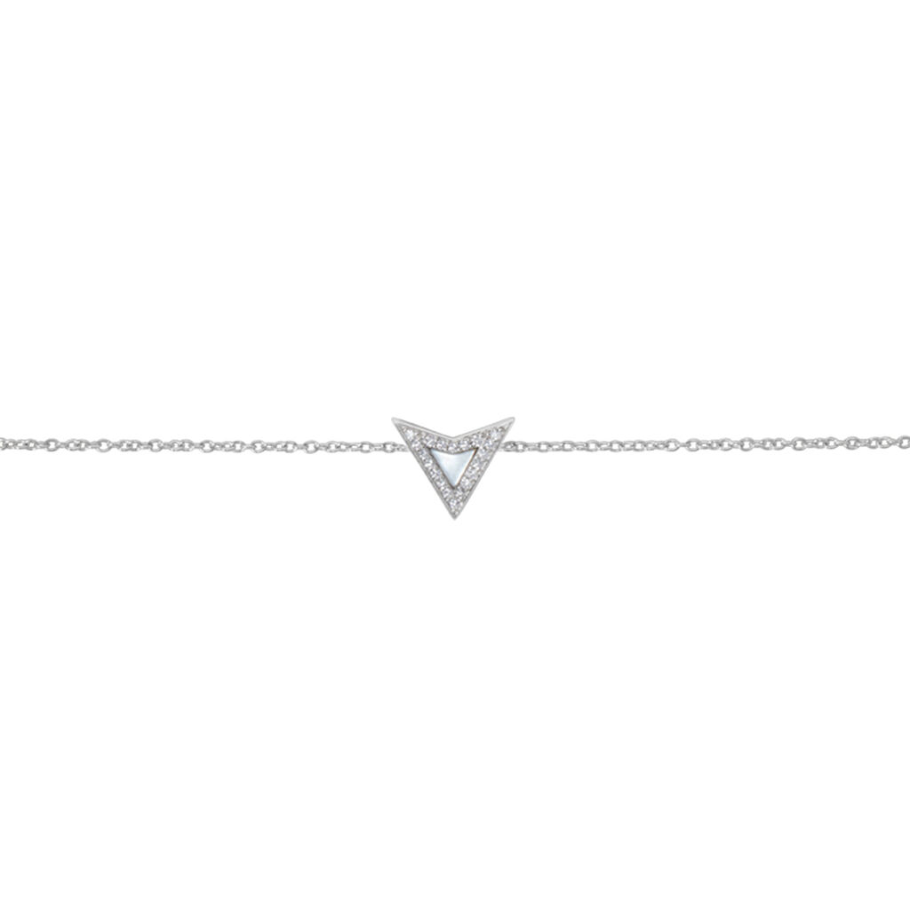 Bracelet Moric Argent Blanc Oxyde De Zirconium Nacre