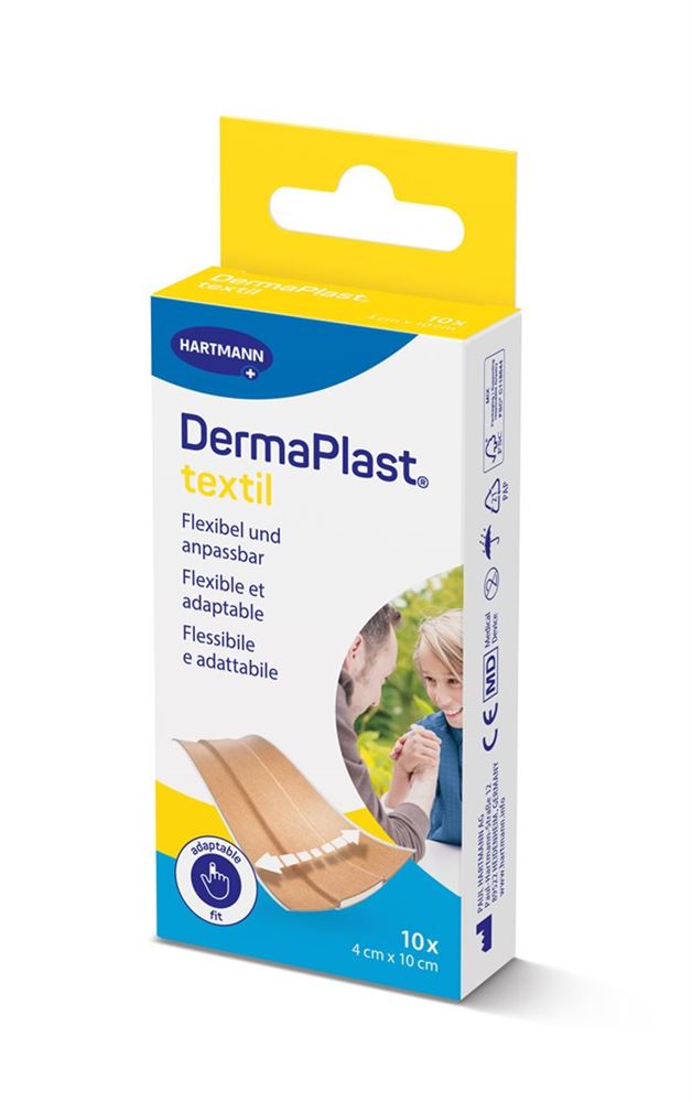 DERMAPLAST Textil Schnellverband<br>10 Stück, 4x10cm, beige