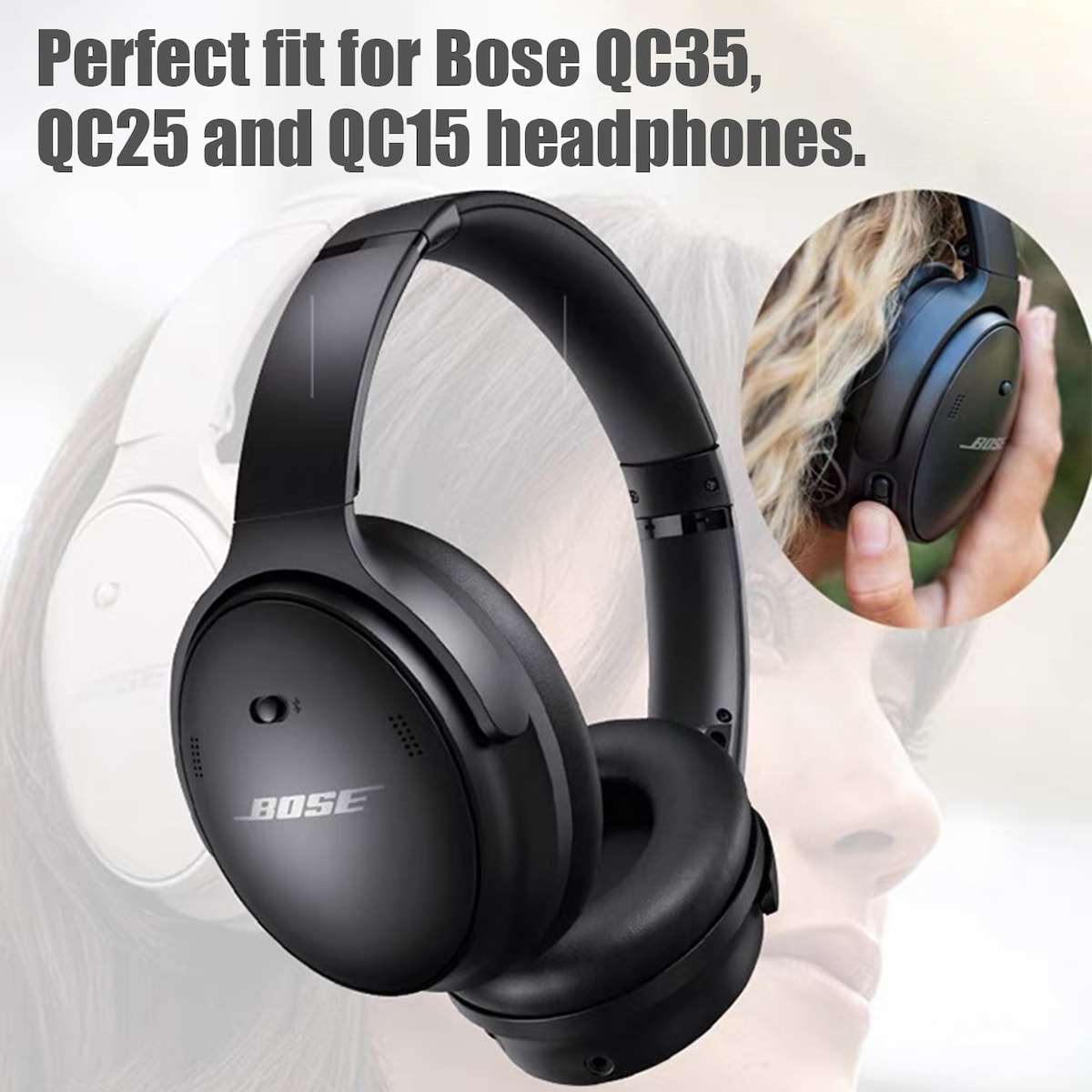 Øreputer med pakninger for Bose QC35 QC35-ii, QC25 1/2