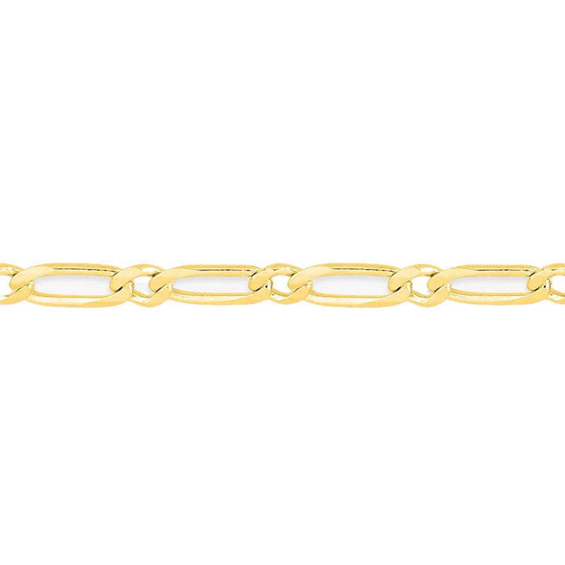 Bracelet Mixte 18 cm - Cheval alterné - Or 18 Carats - Largeur 2.5 mm