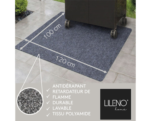 BBQ vloerbeschermingsmat antraciet effen 100x120 cm