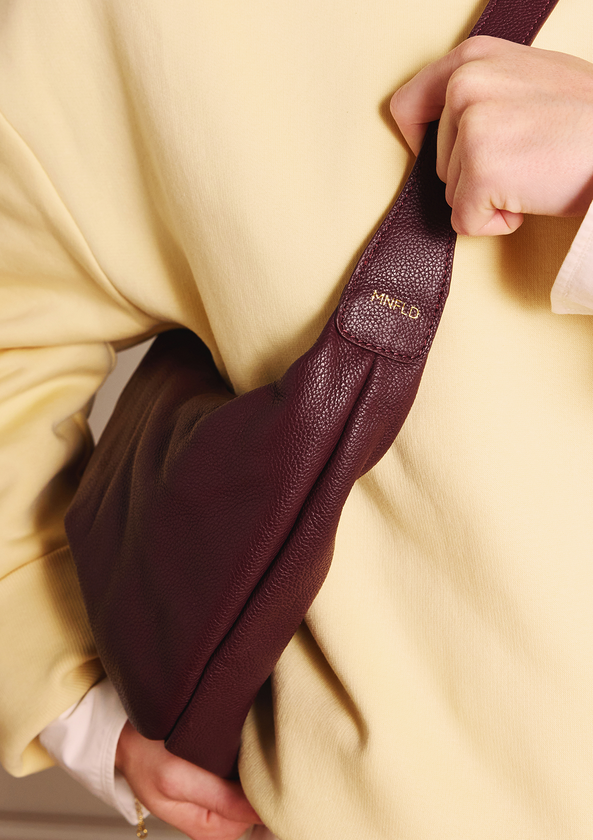 Burgundy leren schoudertas
