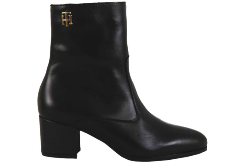 TOMMY HILFIGER HARDWARE BOOTIE LEATHER BLACK