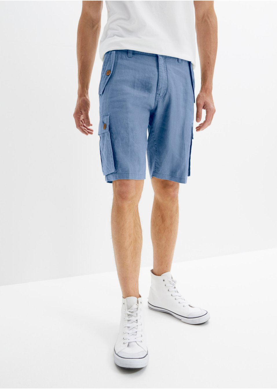 Bermuda cargo en lin, Loose Fit