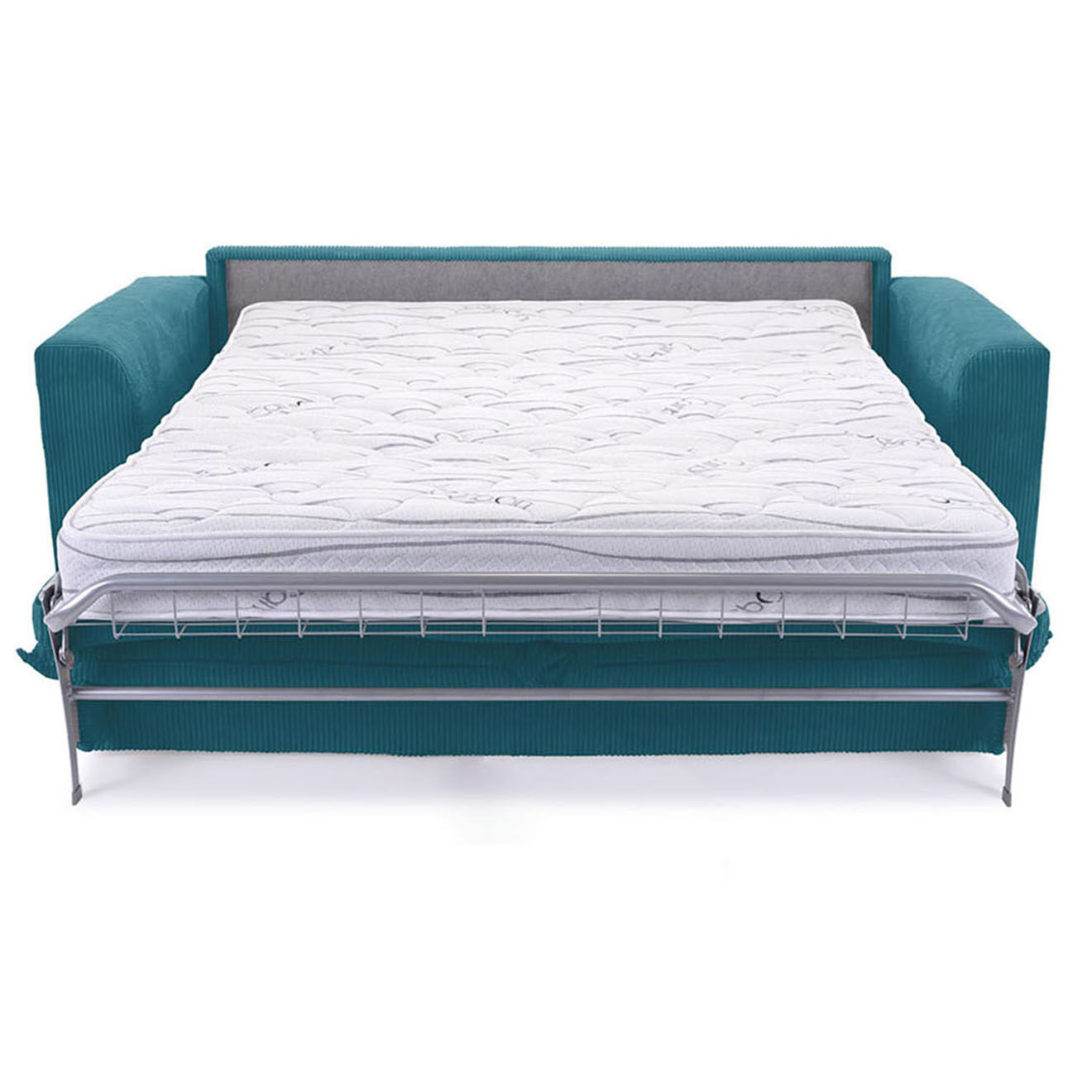 Bobochic Canapé droit augustin ouverture express velours côtelé bleu foncé foncé foncé  - 205x97x96 cm