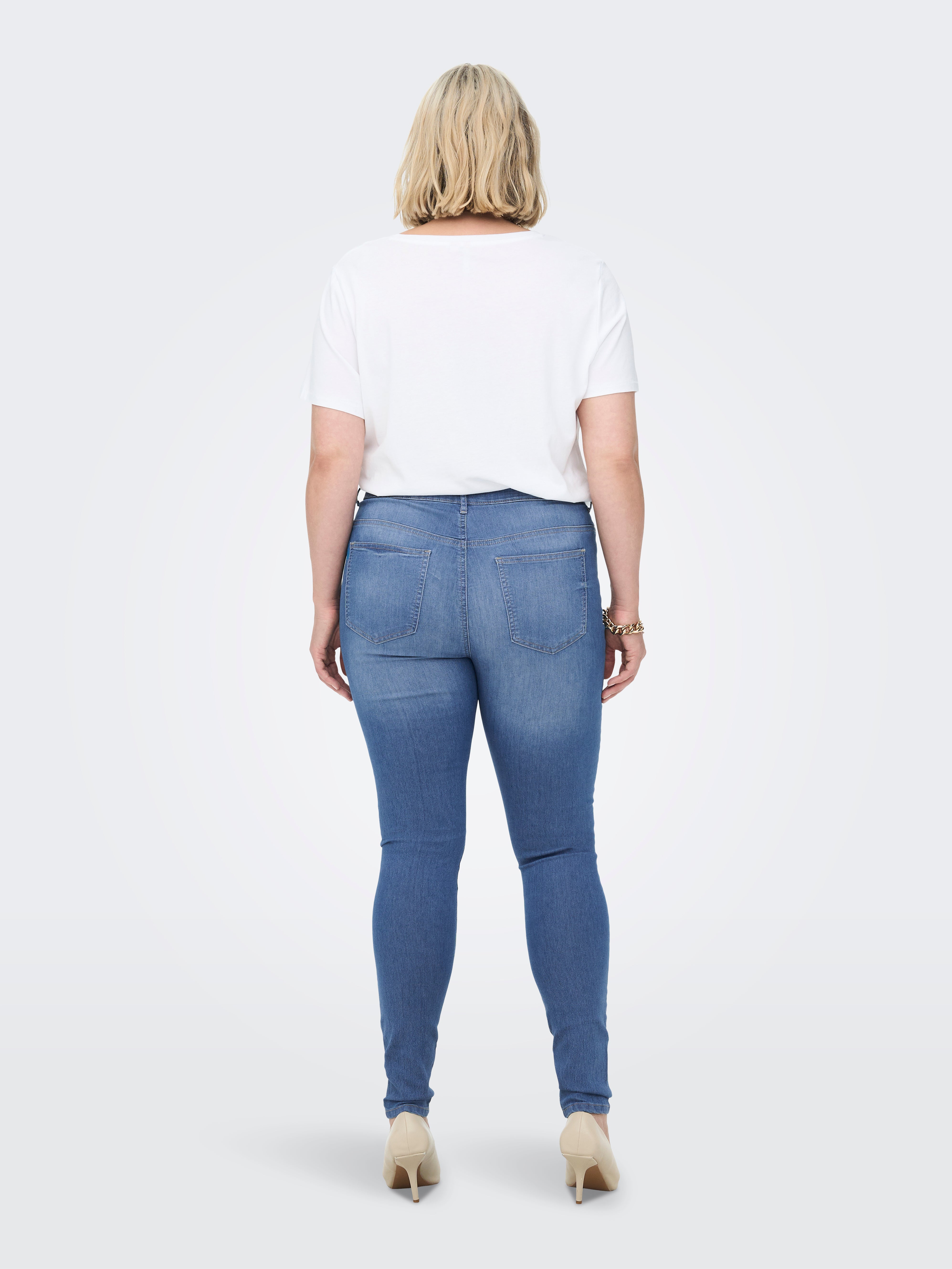 CARFLAKE Hohe Taille Skinny Fit Jeans Medium Blue Denim