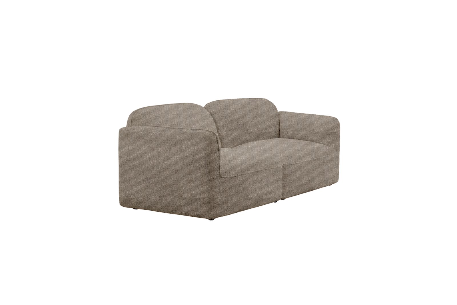 Fluff 2-seter Tekstil Storm 09 Grey med sorte ben
