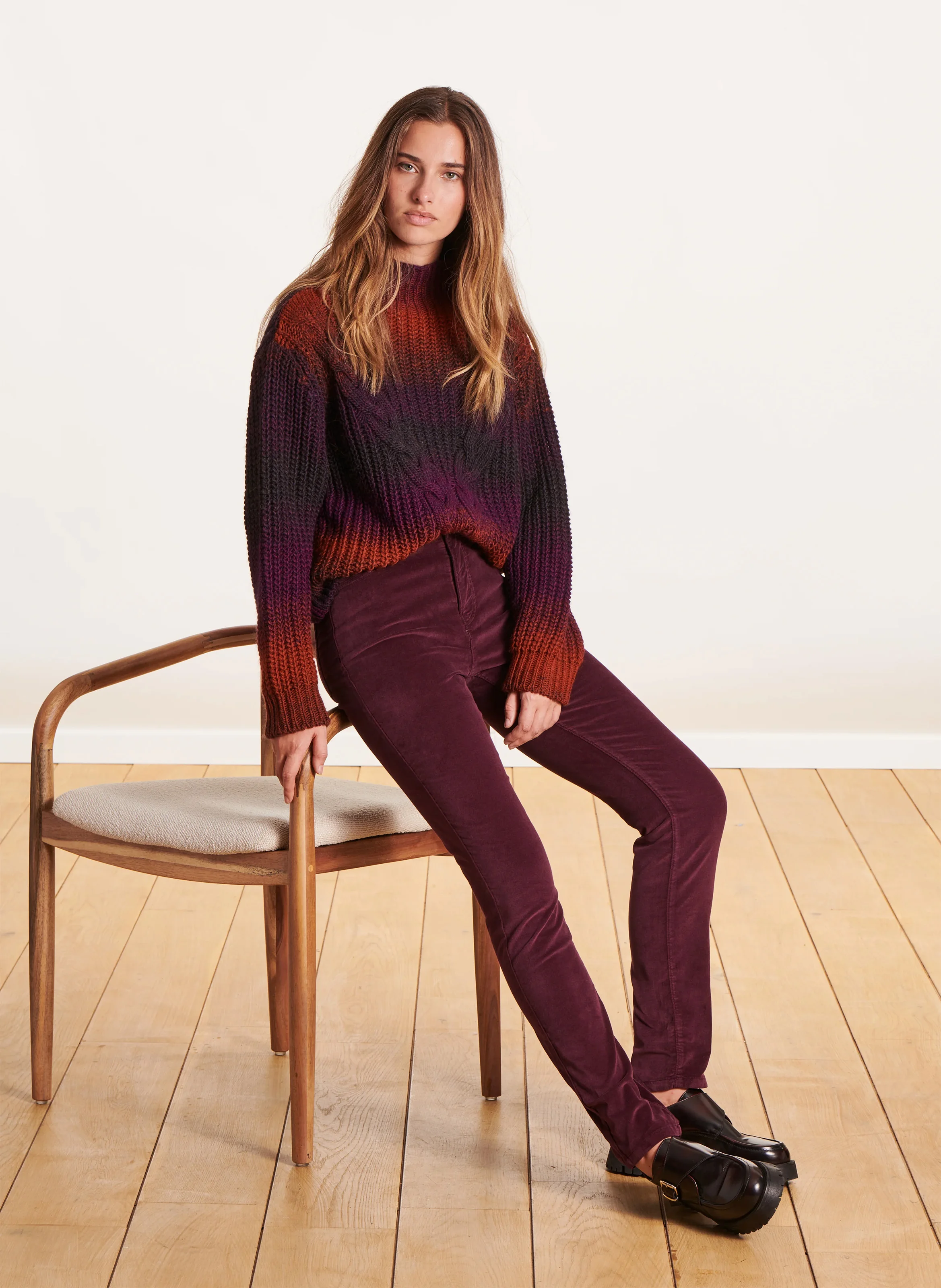Pantalon slim en coton bio mélangé | Violet