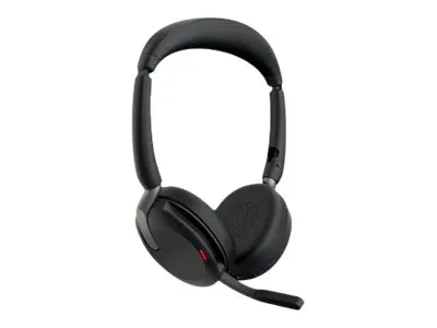 Jabra Evolve2 65 Flex UC Stereo - Headset - på øret - Bluetooth - trådløs - aktiv støjfjerning - USB-A - sort - Optimeret til UC