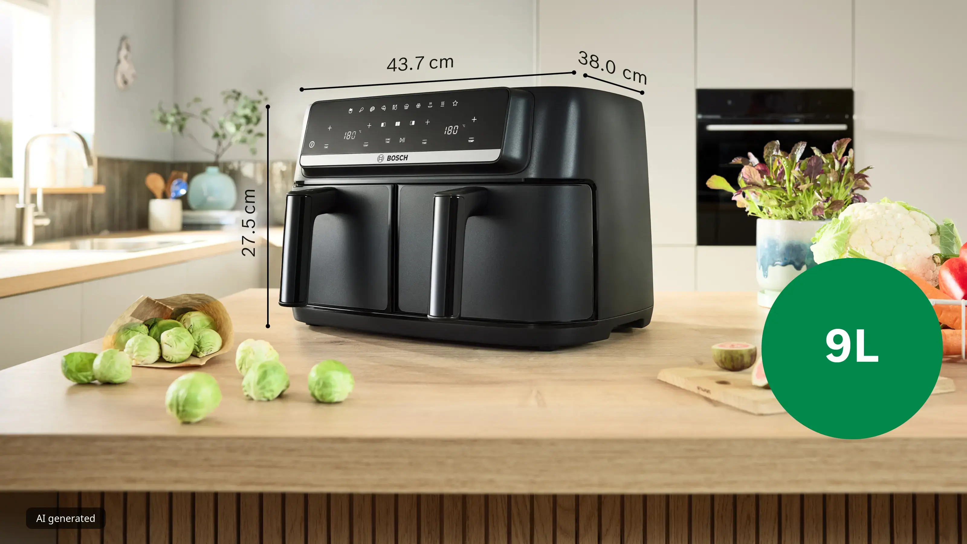 Serie 4 Double Drawer Air Fryer Zwart