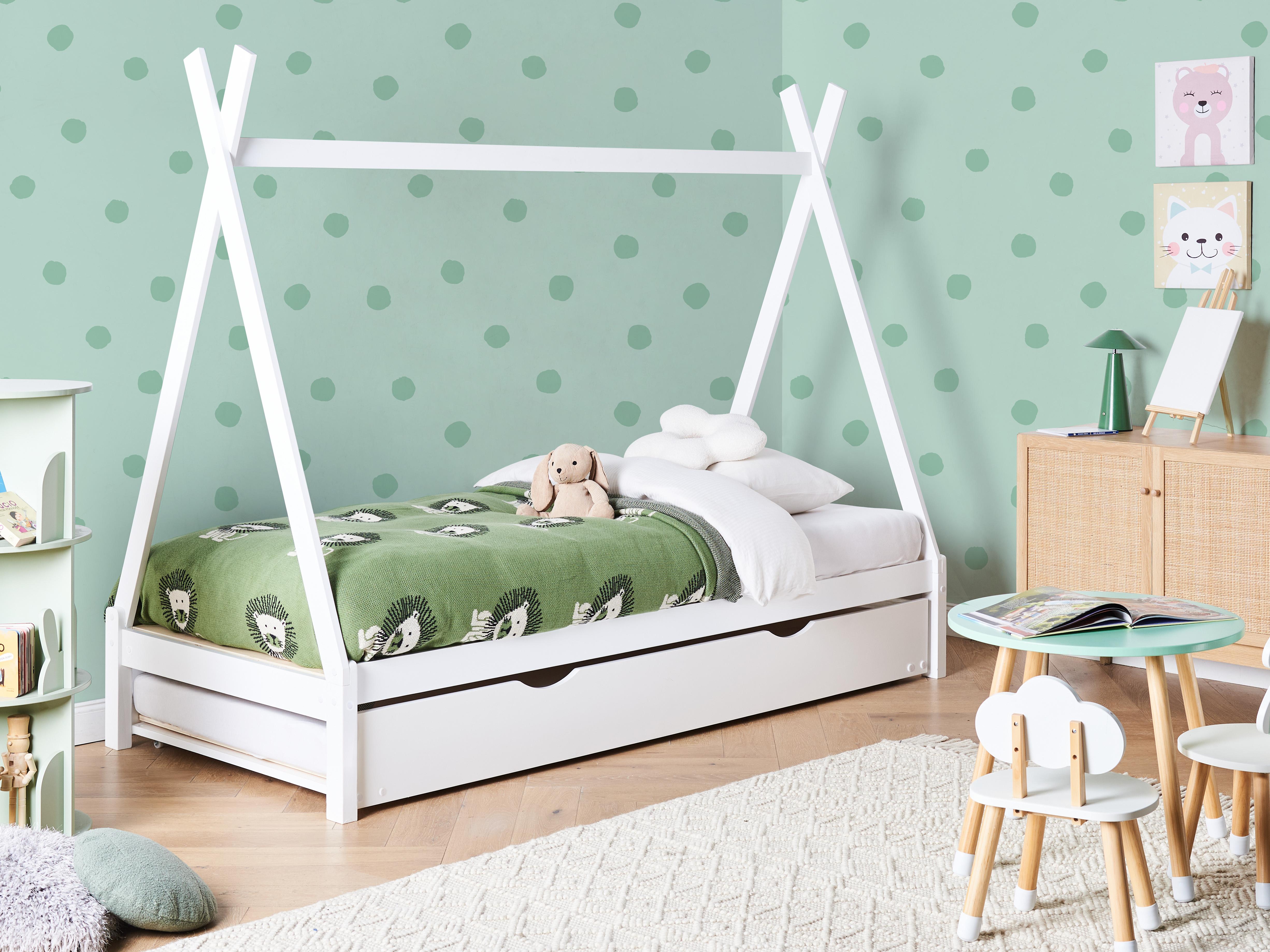Kinderonderschuifbed Dennenhout TALMONTIERS 90 x 200 cm Wit