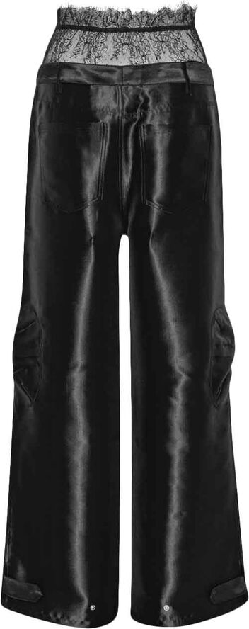 ROTATE Birger Christensen Shiny Cargo Pants Tap shoe black