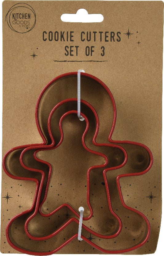 Kitchen Goods & More koekvormpjes Gingerman rood 2,5 x 11 x 13 cm 3 stuks
